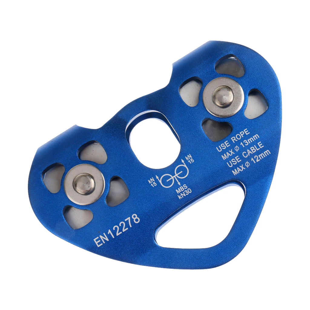 24KN Heart Shapped Tree Rock Climbing Zip Line Flying Pulley Trolley 13mm Cable Rope Trolley Outdoor Hiking Equipment