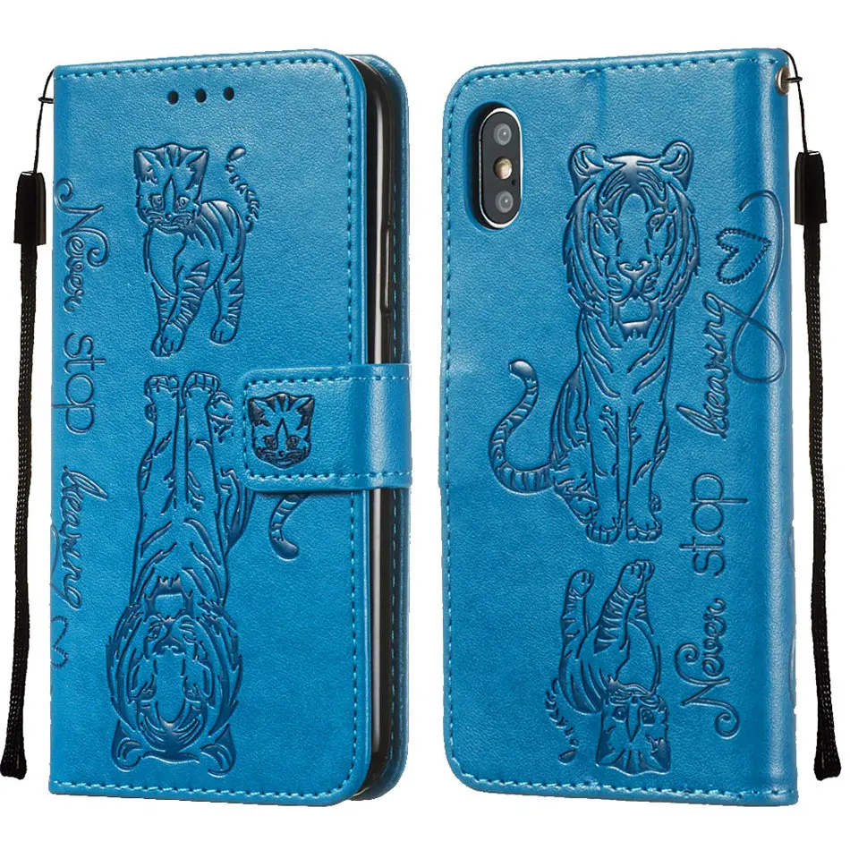 

Embossing Cat-Tiger Case For Google Pixel 4 XL Magnet Lock Back Cover For Xiaomi Redmi K20 Pro 7A Note 7 Note7 Wallet Case P03D