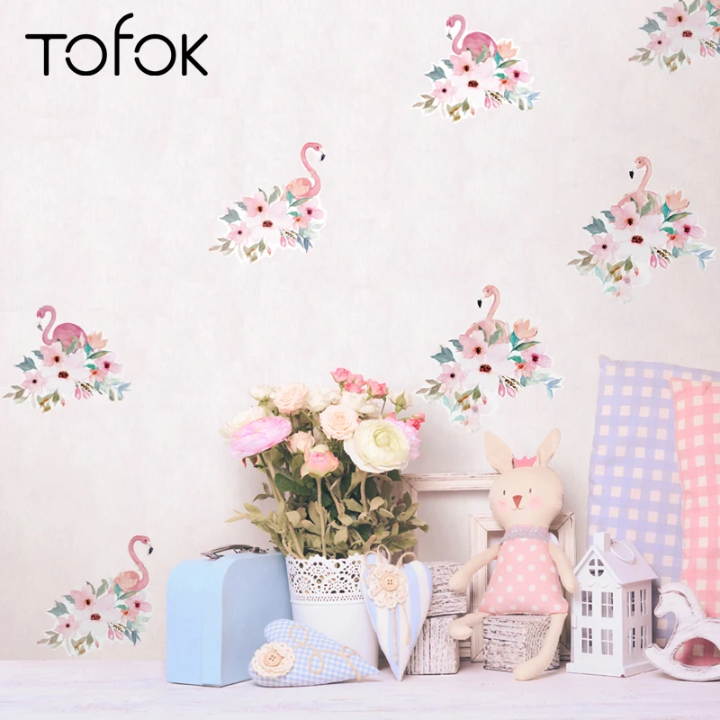 

Tofok 24pcs/set Flame Flowers Home Wall Sticker Home Children Room Nursery Dorm Decals Removable TV Sofa Background Decoration