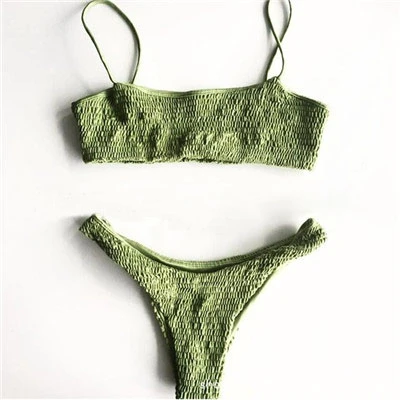Green Swimsuit Бикини большого размера купальники для женщин бикини пуш-ап купальник сексуальный купальный костюм для женщин Бразильский купальный костюм бикини для женщин - Цвет: Green Swimsuit
