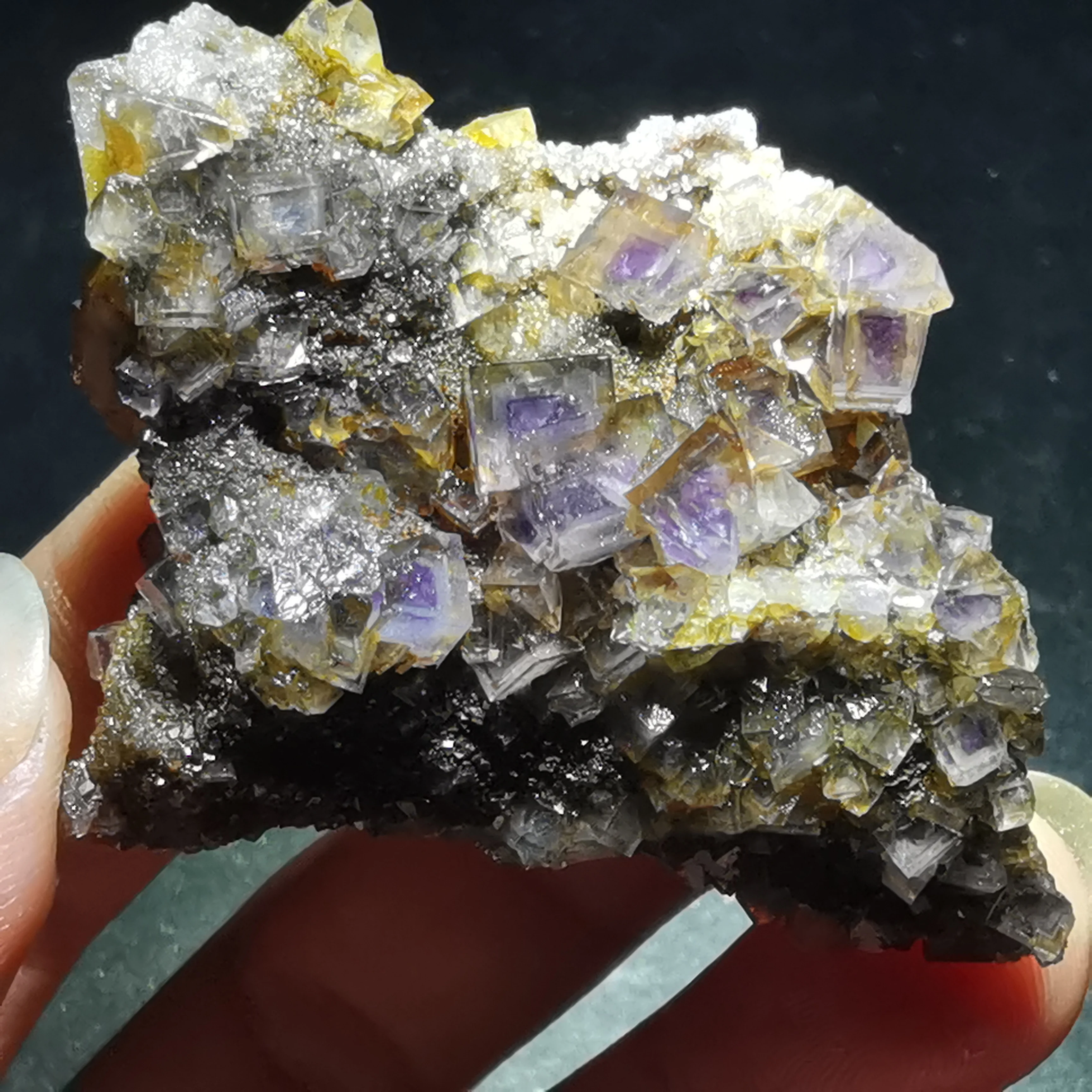 

33.3gNatural rare mirage window purple fluorite cluster mineral specimen healing crystal quartz pristine gem