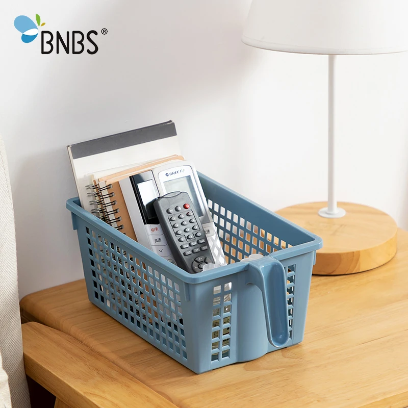 BNBS, кухонная корзина для хранения косметики, органайзер для ванной комнаты, Настольная корзина для мелочей, косметическая пластиковая с ручкой, контейнер для хранения