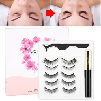 

3D False Eyelashes Magnetic Liquid Eyeliner Tweezers Eyelash Makeup Tool Set Eye Makeup Extended False Eyelashe Repeated Use
