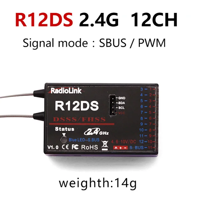 Radiolink R12DSM R12DS R9DS R8FM R8EF R8FM R6DSM R6DS R6FG R6F приемник 2,4G усилитель сигнала для передатчика радиоуправляемой модели к компьютеру - Цвет: R12DS