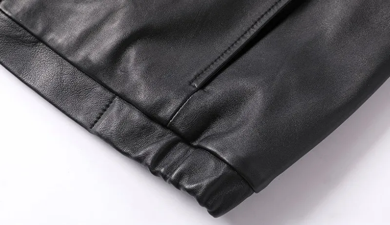 Куртка из натуральной кожи размера плюс 5XL, мужская повседневная короткая куртка из овчины с капюшоном, Высококачественная облегающая мотоциклетная куртка на молнии черного цвета