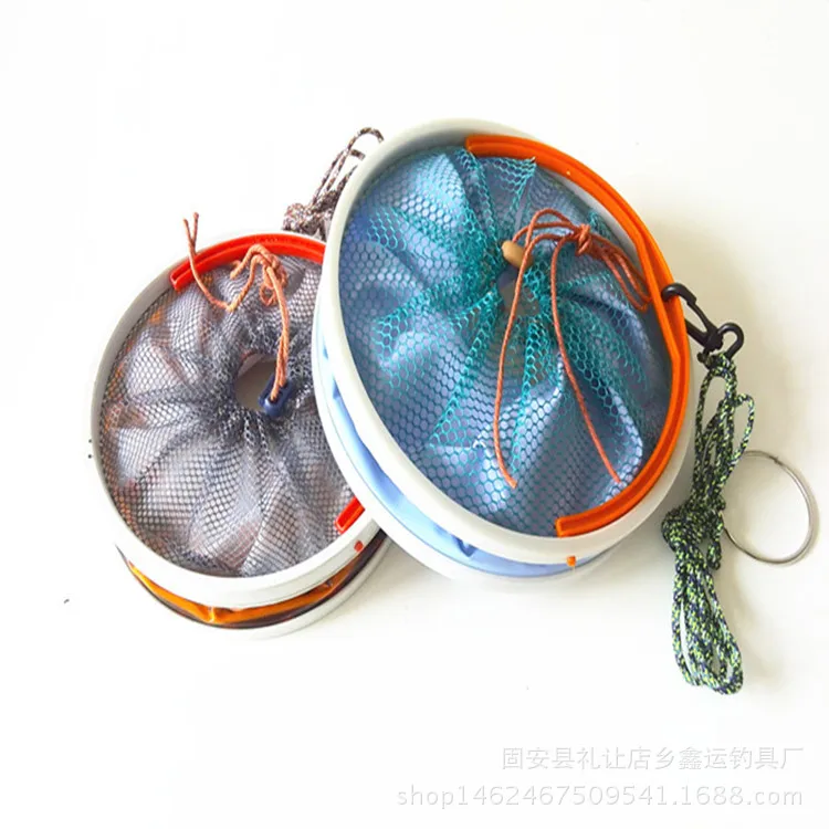 

Circle Canvas Collapsible Bucket High Quality with Net Fish Barrels Folding Bucket