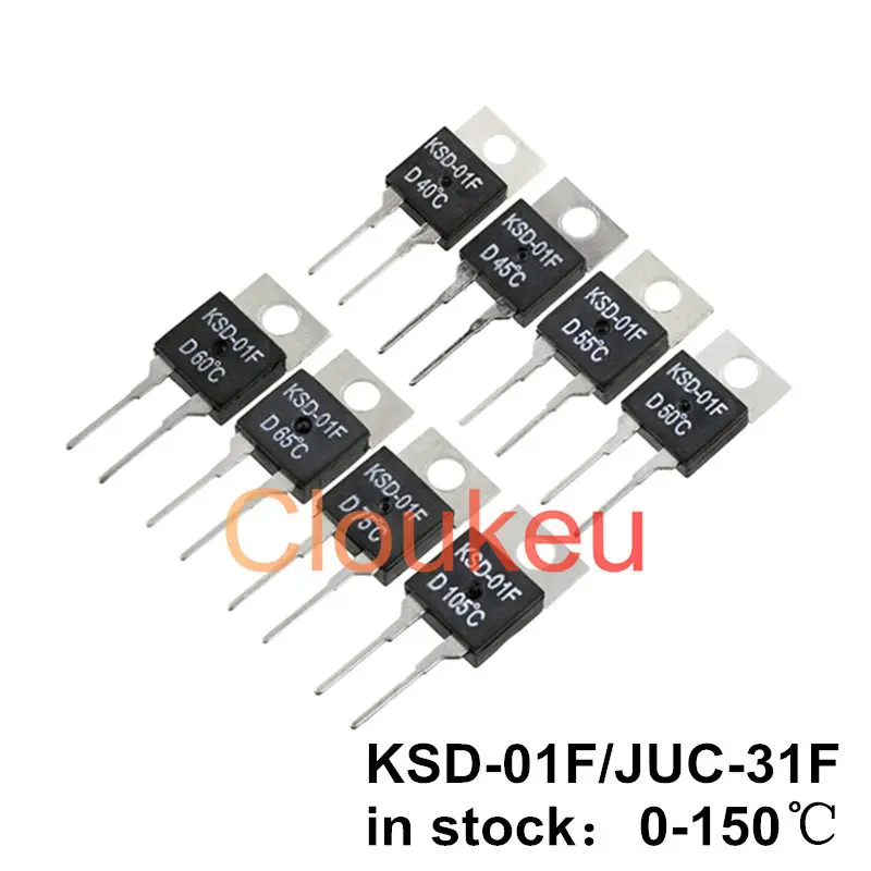 

5Pcs KSD-01F/JUC-31F Temperature Switch relay Thermal control TO-220 H/D 40/45/50/55/60/65/70/75/80/85/90/95 Centigrade