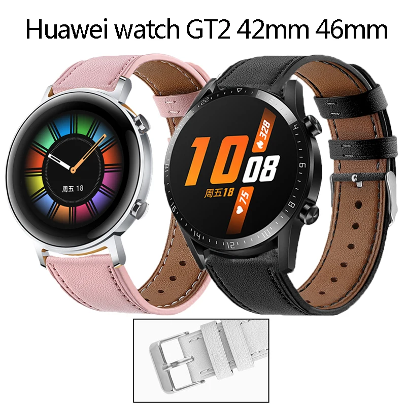 Ремешок для часов huawei watch gt 2 42 мм 46 кожаный модный браслет спорта на открытом