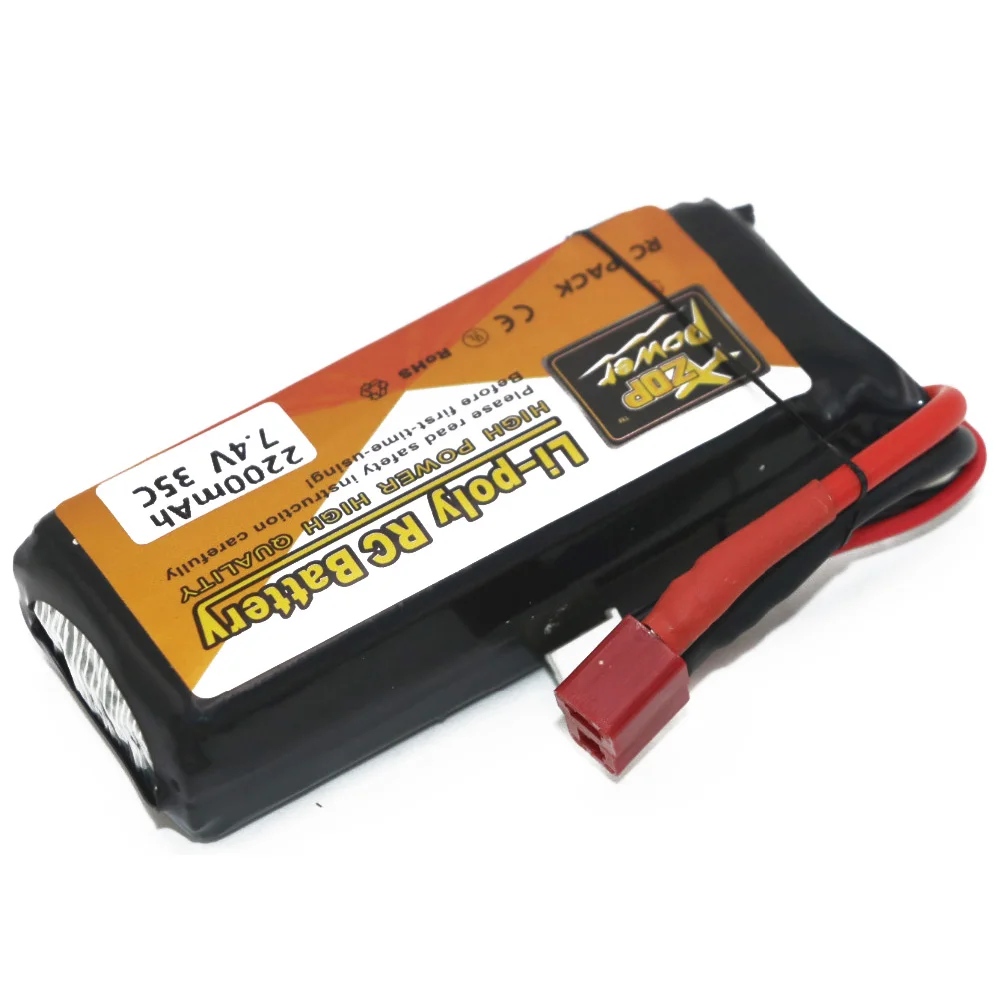

Hot 1pcs RC Battery,Zop Power 7.4V 2200mAh 2S 35C RC Rechargeable LiPo Battery With Tplug for For RC Quadcopter Drone Helicopter
