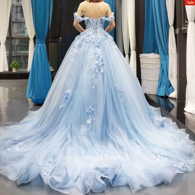 Бледно-синие строгие вечерние платья платье с открытыми плечами Vestido de festa цветочный Дубай Вечерние платья на шнуровке abiye robe de soiree