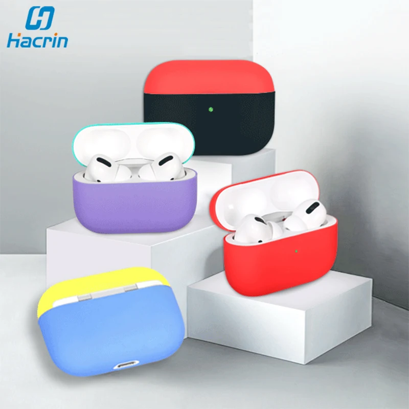Жидкий силиконовый чехол для Airpods Pro Чехол 1:1 ультра тонкий Apple 3 коробка