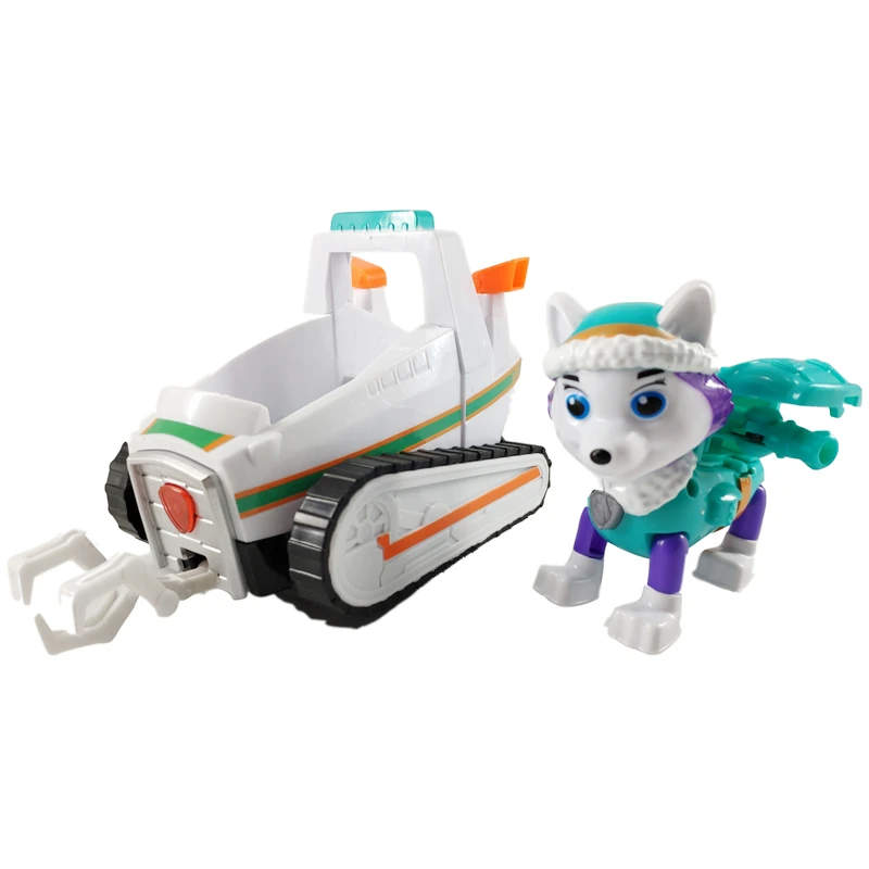 

New Paw Patrol Dog Everest Puppy Pull Back Patrol Car Patrulla Canina Toys model PVC child Action Figure Toy Kid birthday Gift