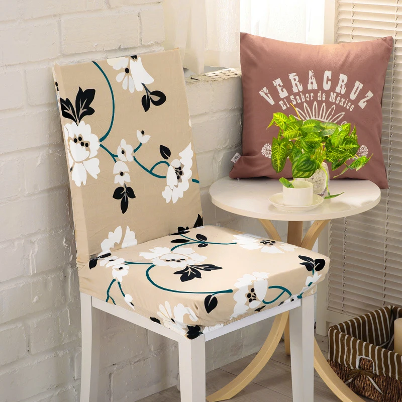 

Printed Chair Cover Washable Removable Elastic Seat Covers Slipcovers Stretch for Banquet Hotel Dining Room Office Chair Covers
