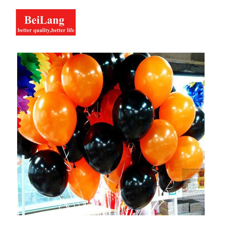 

BeiLang Holy Day Party Latex Balloons Horror Decorations 10 Inch Black Orange Balloons Ghost Festival Bar Arrangement