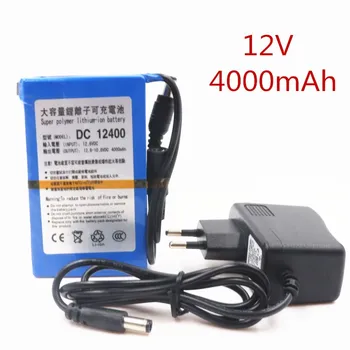 

2020 NEW DC 12 V 4000 mAh Li-lon DC12V Super Rechargeable Battery + AC Charger + explosion-proof switch US/EU Plug