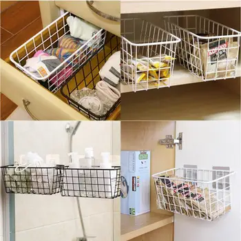

Hot Bathroom Kitchen Accessories Storage Organization Storage Basket Rectangular Storage Box Wall Hanging Rack