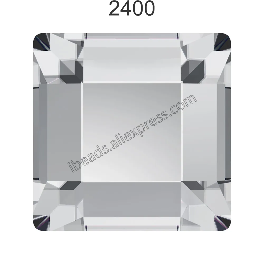 Crystal 001 F 12 шт.) кристаллов от Swarovski 2400 квадратная плоская задняя часть без горячей фиксации стразы для дизайна ногтей украшения одежды - Цвет: Crystal 001 F