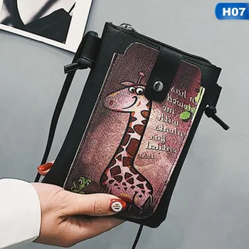 

1 PC Mini Cross-Body Bag Printed Shoulder Strap Pouch Women Girls Cell Phone Pocket Card Holder Female Money Purse Bag Dropship