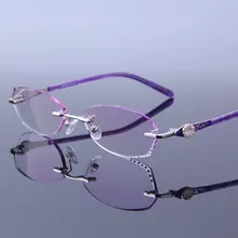 Новые ультралегкие очки для чтения без оправы, градиентные фиолетовые линзы, компьютерные очки для пресбиопии gafas de mujer+ 0,5 до+ 4,0
