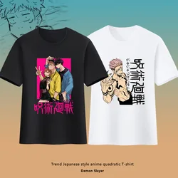 Jujutsu Kaisen Cartoon Anime Character Ryomen Sukuna Itadori Yuji T-Shirt Fashion Short Sleeve Cotton Tops Casual Loose Tee Top