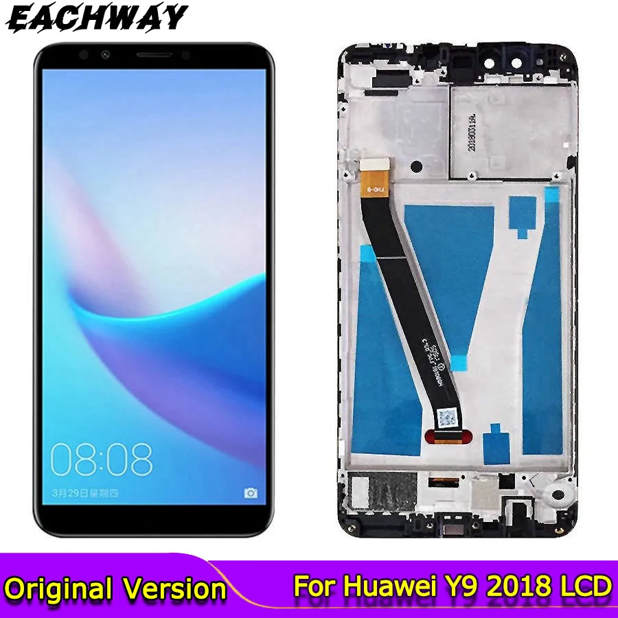 Оригинальный ЖК дисплей для Huawei Y9 2018 сенсорный экран дигитайзер с рамкой FLA L22 LX2 LX3