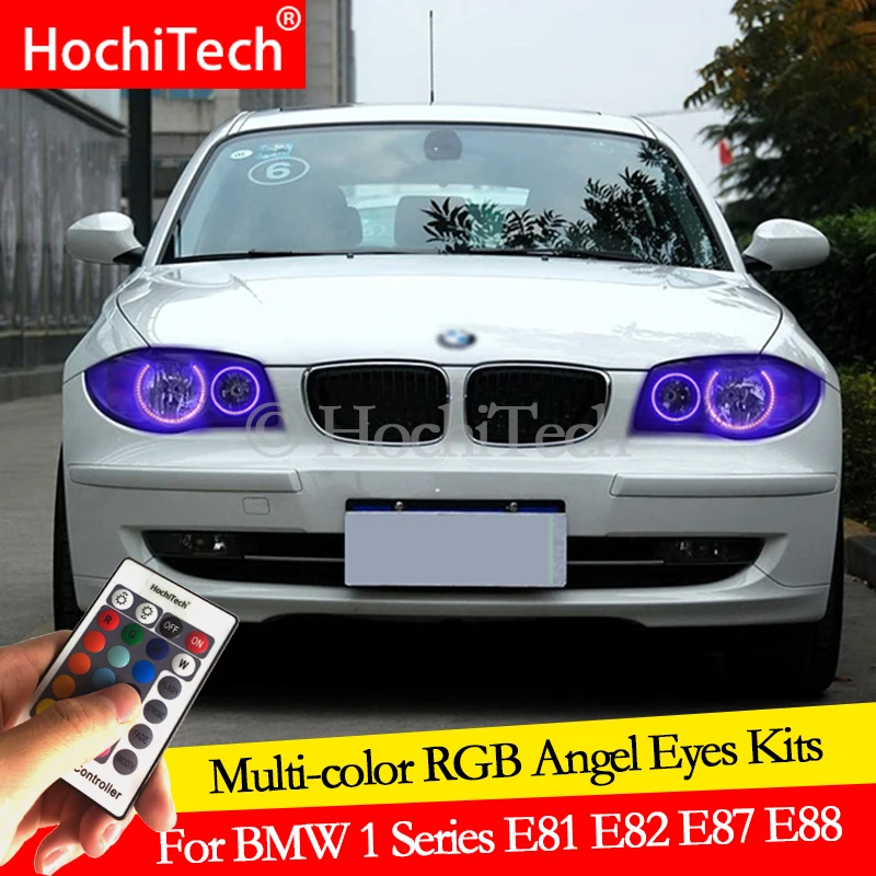 

For BMW 1 Series E81 E82 E87 E88 2004-12 Halogen Headlight day light DRL Angel Eyes LED RGB Multi-color Headlight Halo Ring kit