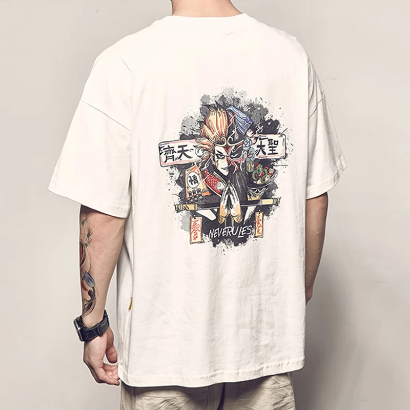 

Monkey King cartoon Women summer t shirt Short Sleeve oversized Clothes 2019 anime Print Couple Japan Funny harajuku streetwear