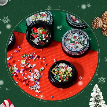 

Christmas Nail Art Jewelry Set Snowflake Alloy Rivet Pearl Mixed Nail Art Rhinestone Bead Bead Sequin Shiny Nail Accessories