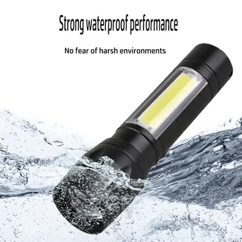 

Mini Strong Light 3W Aluminum Alloy Focusing Flashlight + COB Side Light USBCharging Promotional Gift Light