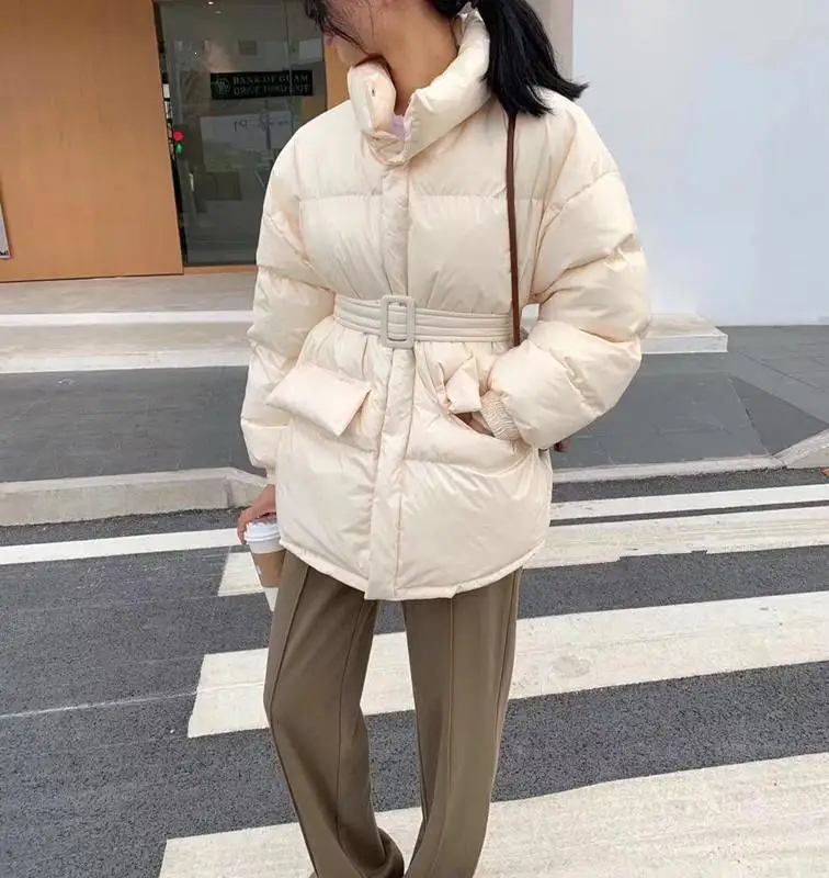 Осень Зима Harajuku Повседневная Уличная куртка пальто корейский утолщение О образным вырезом печати свободные хлопковые парки