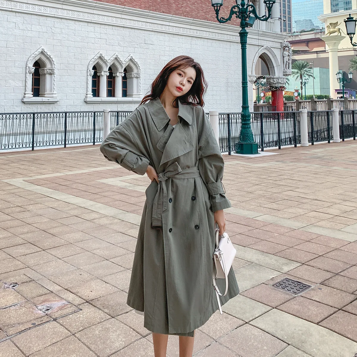 

Photo Shoot WOMEN'S Dress 2020 New Style Autumn Korean-style Mid-length Short-height over-the-Knee Coat Women's Coat Trench Coat