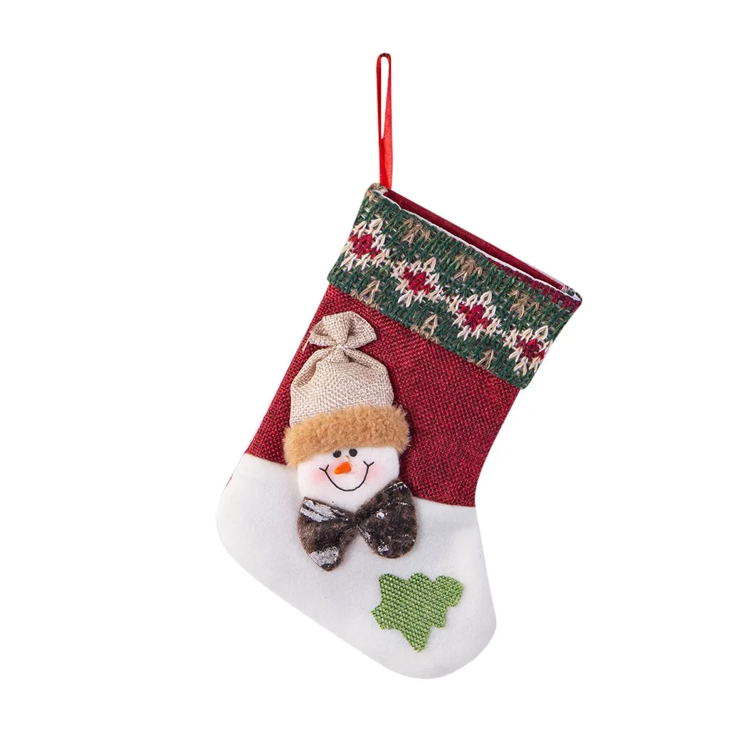 Christmas Stockings Mini Socks Santa Candy Gift Bag Christmas Tree Decorations новогодние украшения Decorations For Home