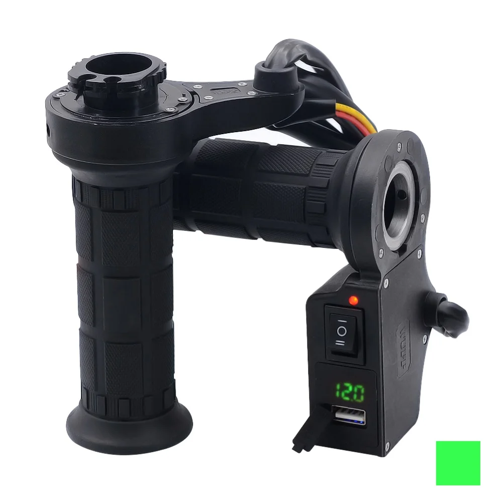 Winter Motorcycle Electric Heating Handle Grips Digital Voltmeter Switch Kit 65-85 Celsius Degree Adjustable Keep your hand warm