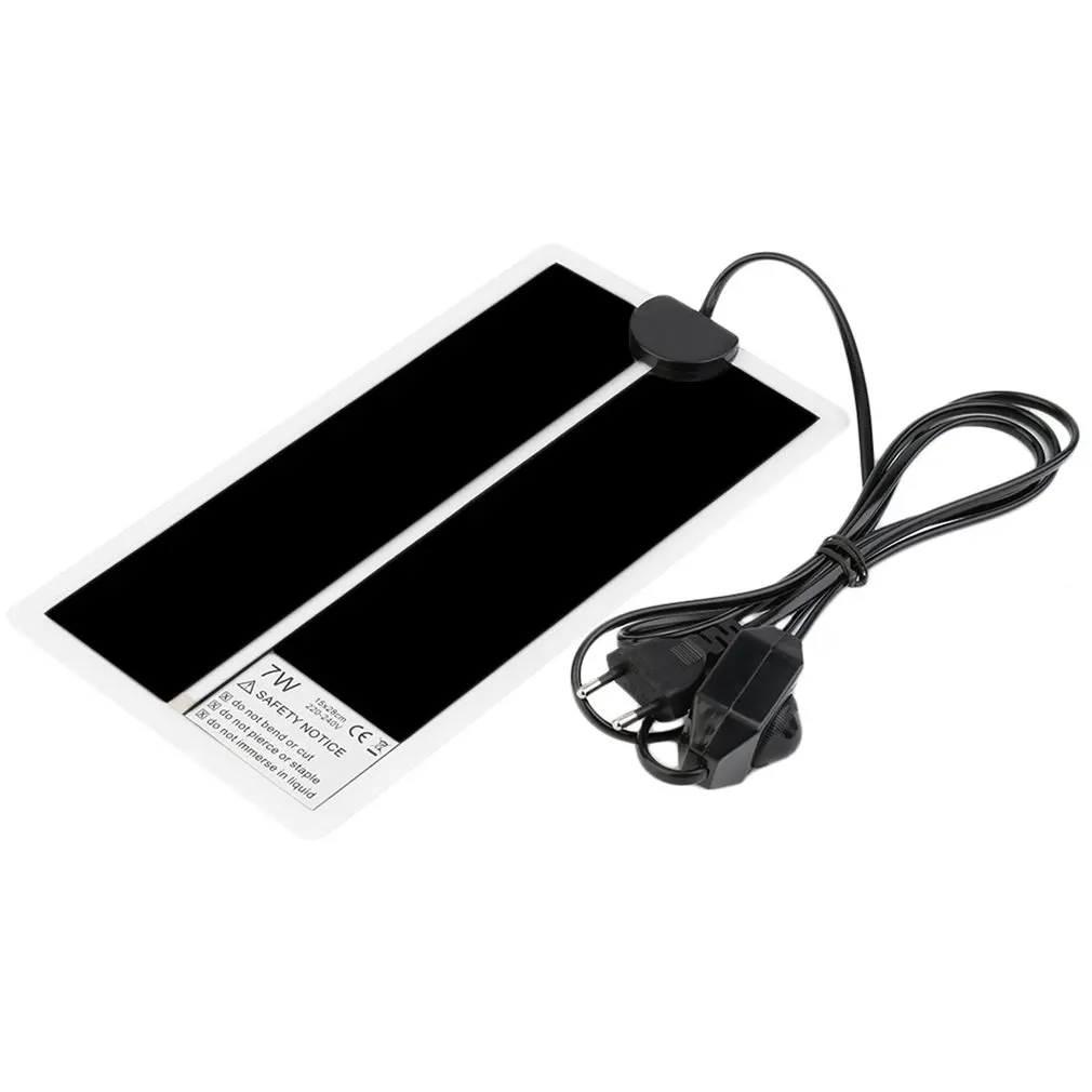 15*28CM Adjustable Temperature Reptile Heating Heater Mat Portable Size Super Thin Pet Pad For Dog Cat EU plug | Дом и сад