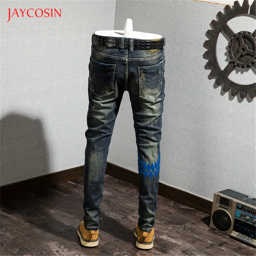 Jaycosin, модные мужские джинсы s, брендовые,, уличные, хип-хоп, весна, осень, рваные, для мужчин, одноцветные, хлопок, средняя талия, джинсы, брюки