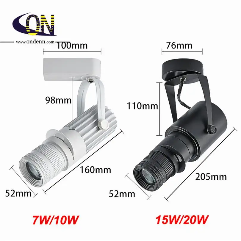 하이 퀄리티 LED 트랙 레일 스포트라이트, COB 줌 트랙 램프, 상업 및 주거용 조명, 10W, 20W
