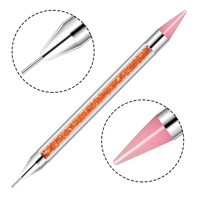 Dotting Pen 4 CYSHMILY, 5 цветов, двухконцевая силиконовая насадка для нейл-арта, точечная ручка, хрустальные стразы, инструменты, восковые карандаши, кисточка для ногтей, маникюра - Цвет: Dotting Pen 4