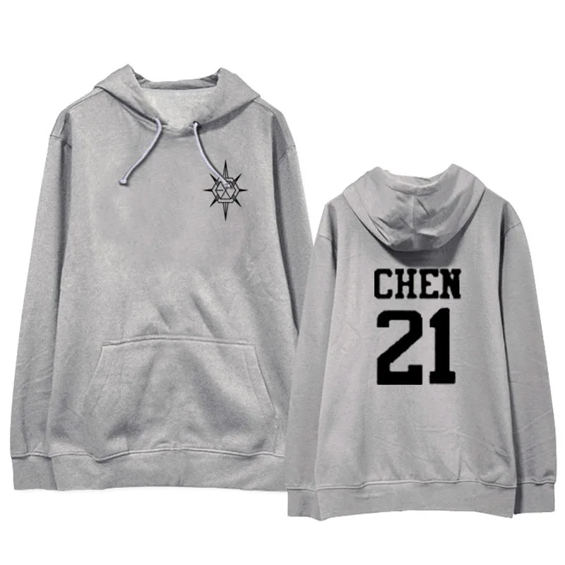 Mainlead EXO PLANET#5-разведочные хлопковые Толстовки BAEKHYUN CHANYEOL Толстовка SEHUN - Цвет: CHEN GRAY