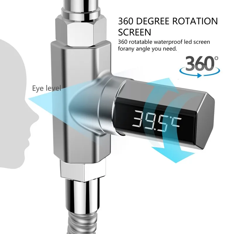 

Home Led Display Water Shower Thermometer LED Display Water Shower Thermometer Flow Water Temperture Monitor