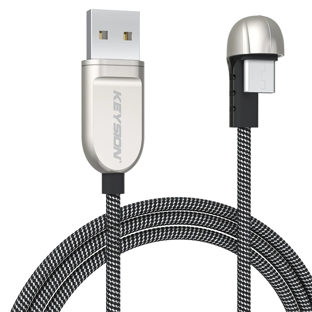 KEYSION металлический нейлоновый usb type-C кабель usb type-c игровые кабели для Xiaomi huawei Oneplus 3.1A type C Быстрый провод кабель для samsung LG - Цвет: Черный