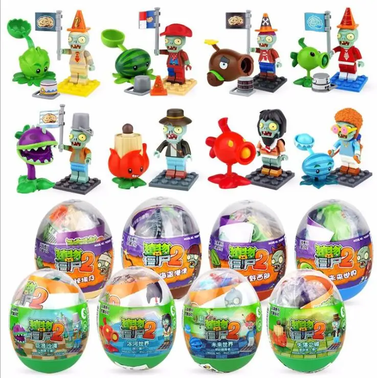 4 шт. оригинальные Растения против Зомби фигурка pvz строительные блоки Совместимо