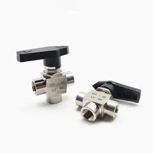 304 нержавеющая сталь 1/" 1/4" 3/" 1/2" 3/" BSP внутренняя резьба три 3 ходовые фитинги высокого давления шаровой клапан