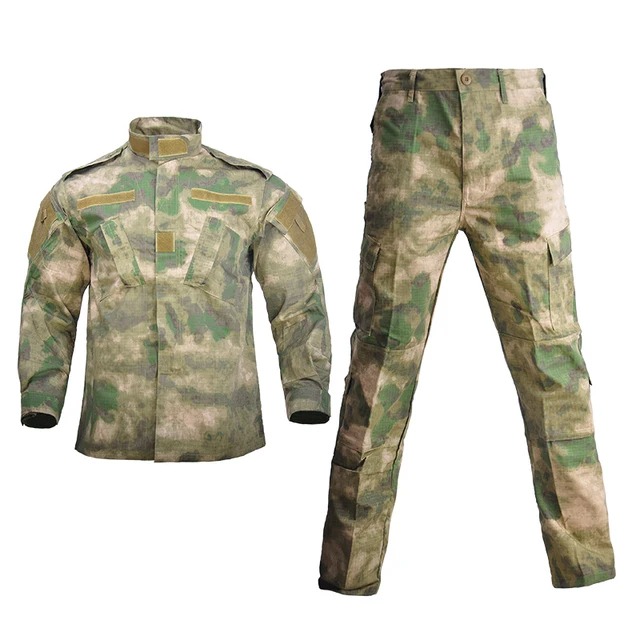 Military Uniform Camouflage Tactical Suit Men Army Special Forces Combat Shirt Coat Pant Set Camouflage Militar Soldier Clothes ruin green