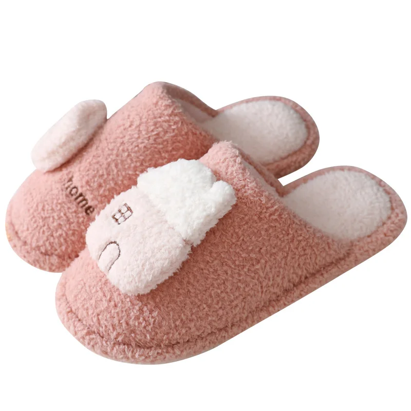 New Cotton Slippers Non-slip Couple Lovely Warm Cotton Mop That Occupy with 2023 Indoor Four Seasons Floor Female of The Winter