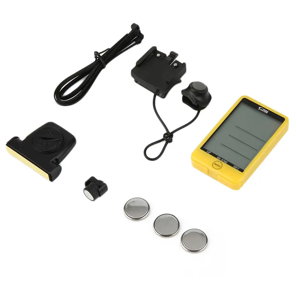 Yellow 29 Functions Water-resistant Sunding Wireless Cycling Bike Bicycle Computer Speedometer Odometer Stopwatch - Цвет: Yellow