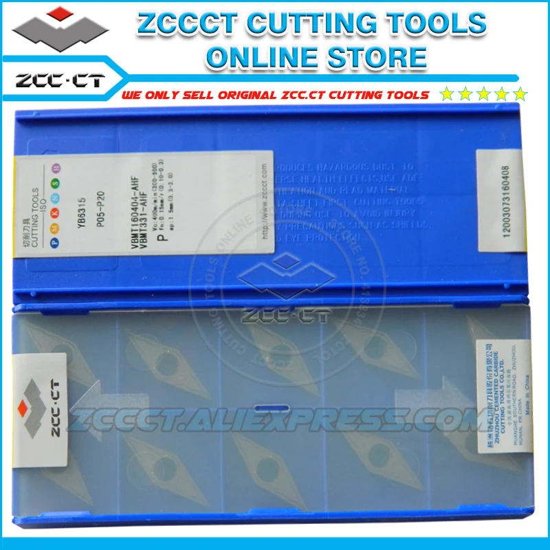 Вставки ZCC из карбида 10 шт. VBMT160404-AHF YB6315 VBMT 160404 AHF VBMT331 для отделки и средней резки