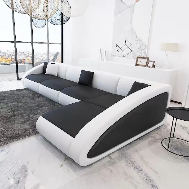 Мебель для комнаты дома новейший дизайн из натуральной кожи диван секционный диван