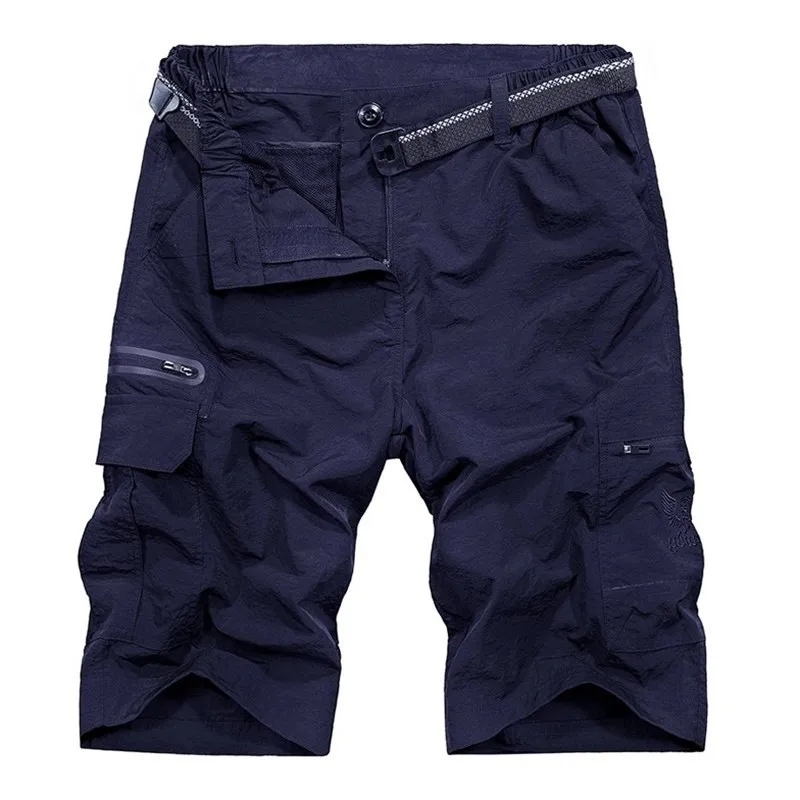 5XL Plus Size Men Summer Outdoor Casual Sports Quick Dry Shorts Thin Breathable Multi Pocket Hiking Climbing Shorts