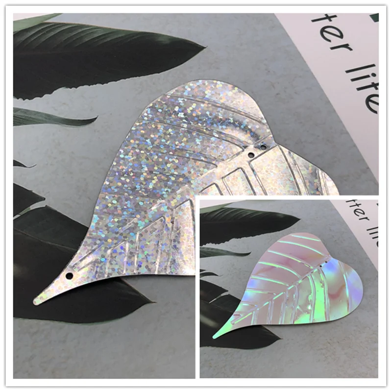 Big Leaves Shape Sequins Wedding Sewing PVC Crafts Paillettes DIY Lentejuelas Accessories 10Pcs/Bag 70*100mm 3 Kinds Color