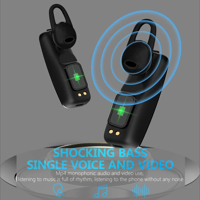 L898 Bluetooth Earphone With Monitoring Heart Rate Sport Smart Watch Wristband V5.0 Stereo Wireless Bluetooth Headset Men Women